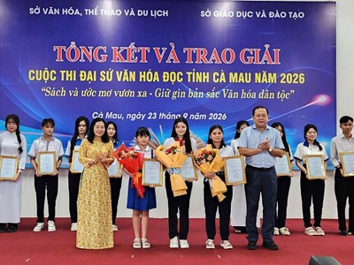 81 học sinh Cà Mau đạt giải cuộc thi “Đại sứ Văn hóa đọc năm 2026“