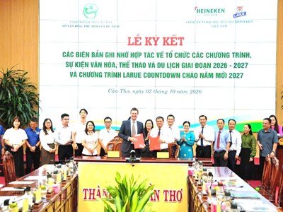 Cần Thơ tổ chức 3 sự kiện văn hóa lớn dịp cuối năm 2026 và đón năm mới 2027