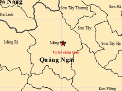 Quảng Ngãi xảy ra một trận động đất 4.5 độ độ richter 