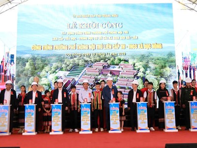 Khởi công xây dựng các trường Phổ thông Nội trú liên cấp tại 4 xã biên giới tỉnh Quảng Ngãi
