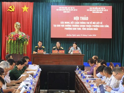 Quảng Ngãi: Hội thảo xác minh khu mộ liệt sĩ tập thể tại Kon Tum