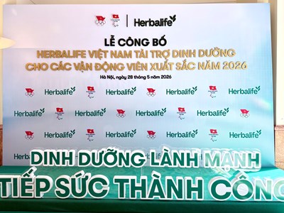 Herbalife Việt Nam tài trợ sản phẩm dinh dưỡng cho các VĐV xuất sắc Việt Nam năm 2026