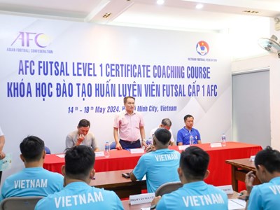 20 học viên tham dự khoá đào tạo HLV Futsal cấp 1 AFC 2024