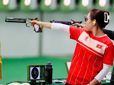 Trịnh Thu Vinh toả sáng, bắn súng Việt Nam giành HCV đồng đội và phá kỷ lục SEA Games
