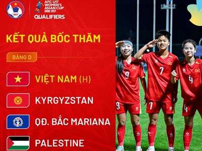 U17 nữ Việt Nam biết đối thủ tại vòng loại U17 nữ châu Á 2027