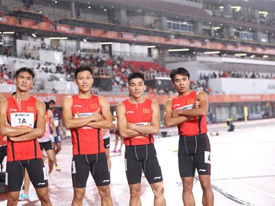 ASIAD 2026: Đội điền kinh tiếp sức 4x400m nam Việt Nam vào chung kết