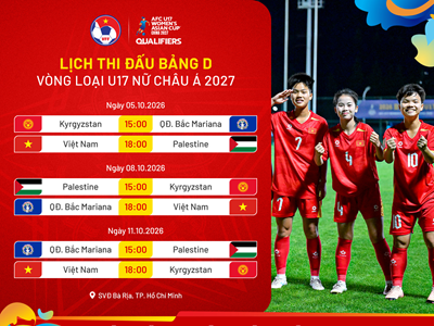 Lịch thi đấu của U17 nữ Việt Nam tại vòng loại U17 châu Á 2027