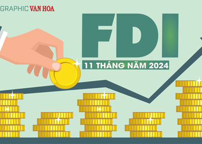 (Infographic) FDI 11 tháng đạt gần 31,4 tỉ USD