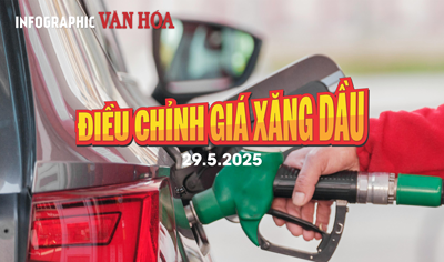 (Infographic) Điều chỉnh giá xăng dầu ngày 29.5.2025: Xăng tăng, dầu đồng loạt giảm