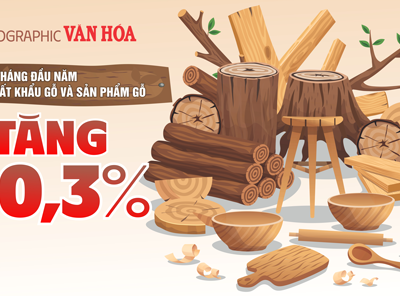 (Infographic) Xuất khẩu gỗ và sản phẩm gỗ 5 tháng đầu năm tăng 9,6% 