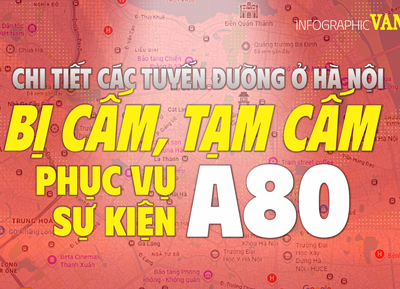 (Infographic) Hà Nội cấm gần 100 tuyến đường từ 21.8 đến 2.9 dịp Quốc khánh 2.9