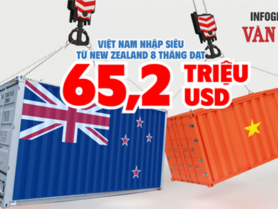 (Infographic) Việt Nam nhập siêu 65,2 triệu USD từ New Zealand sau 8 tháng 2025
