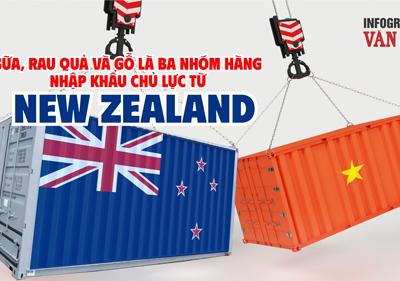 (Infographic) Sữa, rau quả và gỗ là ba nhóm hàng nhập khẩu chủ lực từ New Zealand