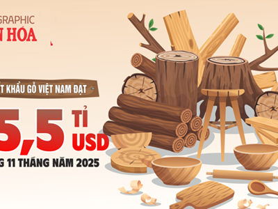 (Infographic) Ngành gỗ phục hồi, xuất khẩu gỗ và sản phẩm gỗ vượt 15,5 tỉ USD