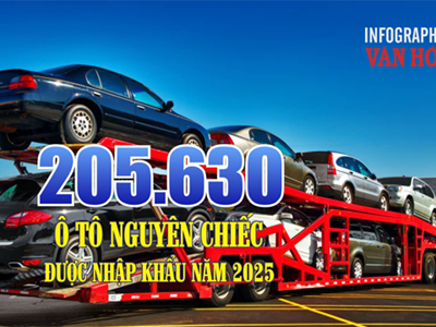 (Infographic) Việt Nam nhập hơn 205.000 ô tô năm 2025, cao nhất từ trước đến nay