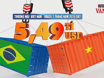 Việt Nam - Brazil: Xuất khẩu tăng 42%, thương mại đạt 5,49 tỉ USD