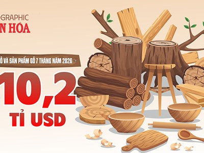 Xuất khẩu gỗ và sản phẩm gỗ đạt 10,2 tỉ USD sau 7 tháng