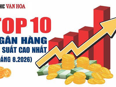 Lãi suất ngân hàng tháng 8.2026: 10 nhà băng trả cao nhất 