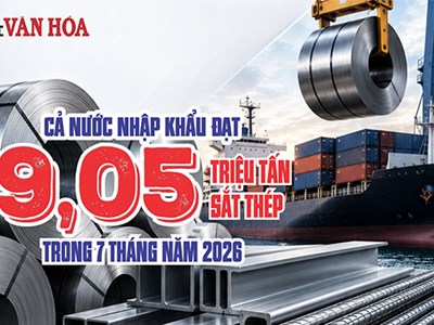 Việt Nam nhập 9,05 triệu tấn sắt thép sau 7 tháng, Trung Quốc chiếm gần 50%