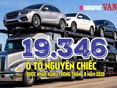 19.346 ô tô nhập khẩu tháng 8: Lượng xe bất ngờ giảm 30,1%