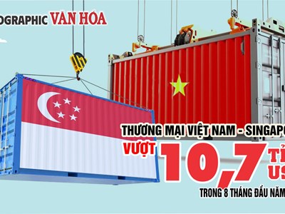 10,7 tỉ USD thương mại Việt Nam - Singapore, nhập siêu 1,55 tỉ USD