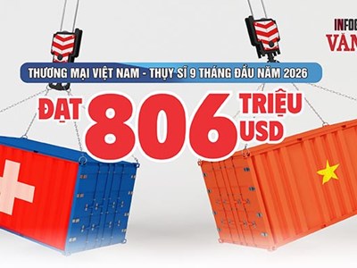 Việt Nam nhập siêu 518,6 triệu USD từ Thụy Sĩ sau 9 tháng