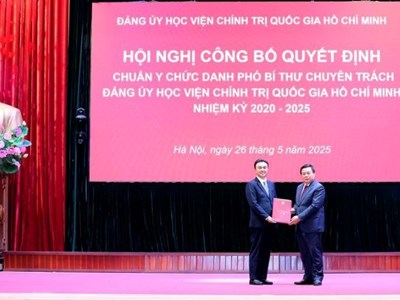 Đồng chí Trương Công Đắc giữ chức Phó Bí thư chuyên trách Đảng ủy Học viện Chính trị quốc gia Hồ Chí Minh