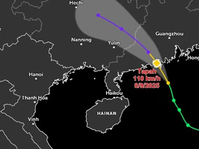 Bão số 7 đổ bộ Trung Quốc, Hà Nội sắp mưa to