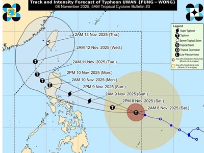 Bão Fung wong có thể đạt cực đại, dự báo 10.11 vào Biển Đông