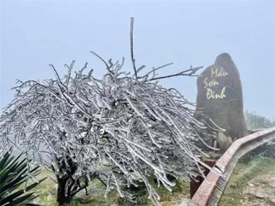 Thời tiết đỉnh Mẫu Sơn rét ẩm, khả năng xuất hiện băng giá Fansipan trong những ngày tới