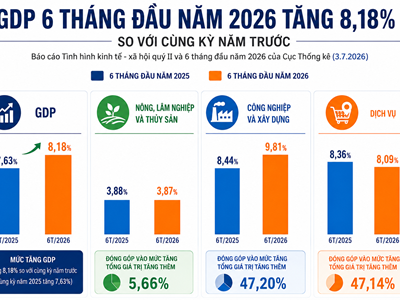 Điều gì tạo nên mức tăng trưởng GDP 8,18% trong 6 tháng đầu năm?