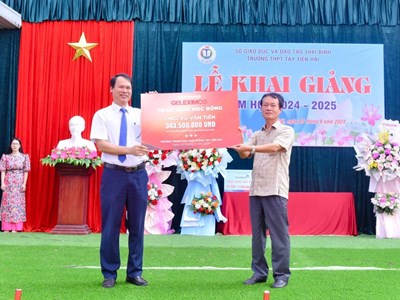 Tập đoàn Geleximco trao tặng hơn 600 triệu đồng cho trường học ở Thái Bình 