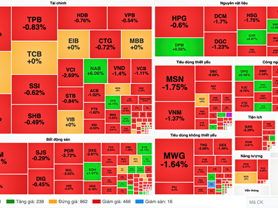 Chứng khoán phiên 16.9: Chứng khoán đỏ lửa, các nhóm ngành đều giảm sâu