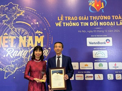 Sáng kiến Tủ sách Tiếng Việt đạt giải Nhì Giải thưởng Toàn quốc về Thông tin Đối ngoại lần thứ X