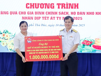 Tổng công ty Tân cảng Sài Gòn chăm lo Tết cho người nghèo TP. Thủ Đức