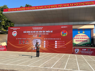 Khai mạc Giải bóng đá nữ các dân tộc thiểu số tỉnh Gia Lai mở rộng năm 2026