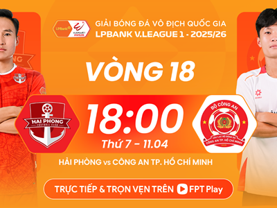 Link xem trực tiếp Hải Phòng vs CA TP.HCM, 18h00 ngày 11.4, vòng 18 V.League