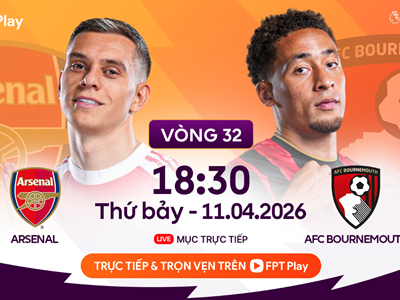 Link xem trực tiếp Arsenal vs Bournemouth, 18h30 ngày 11.4, vòng 32 Ngoại hạng Anh