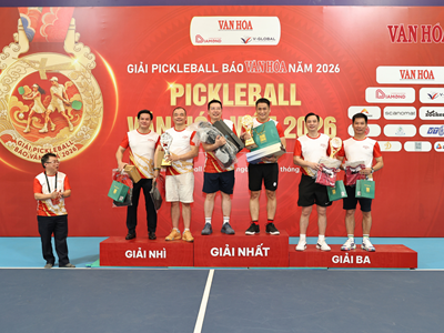Diễn viên Minh Tiệp vô địch nội dung Lãnh đạo - Khách mời tại Giải Pickleball Báo Văn Hóa 2026