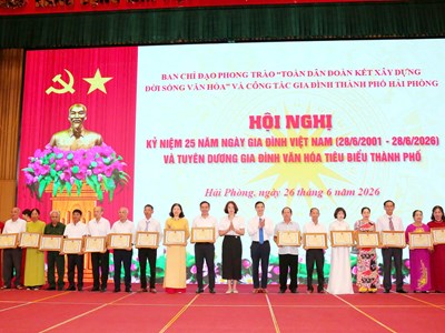 Hải Phòng tuyên dương 114 gia đình văn hóa tiêu biểu