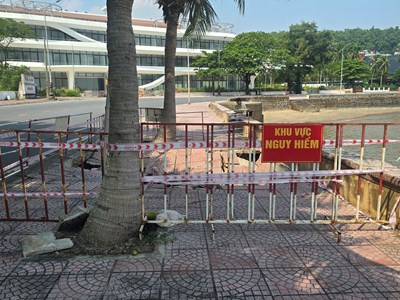 Hải Phòng: Nhiều đoạn bờ kè bị sụt lún, gây nguy hiểm tại bờ biển Đồ Sơn chưa được sửa chữa
