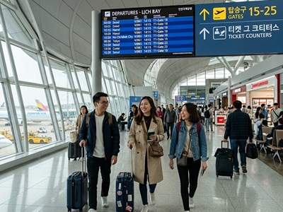 Du khách quốc tế đến Hàn Quốc ngày càng tăng qua các sân bay khu vực