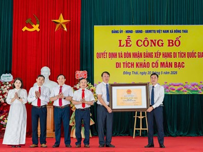 Ninh Bình: Đón nhận Bằng xếp hạng di tích quốc gia Di tích khảo cổ Mán Bạc