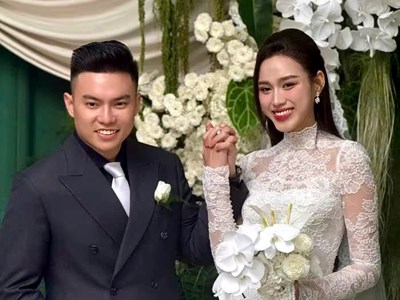 Hoa hậu Đỗ Thị Hà hạnh phúc trong ngày lên xe hoa cùng chồng doanh nhân