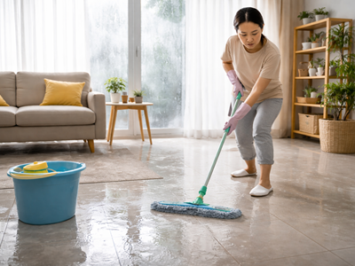 Vì sao trời nồm ẩm, sàn nhà càng lau càng ướt?