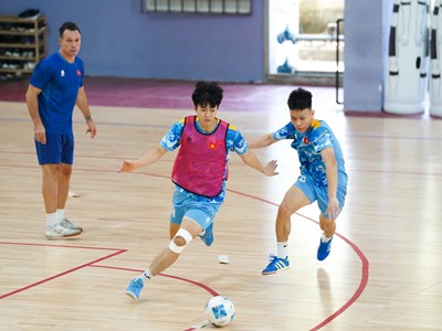 Đội tuyển futsal Việt Nam tập luyện chuẩn bị cho Giải vô địch futsal Đông Nam Á 2026