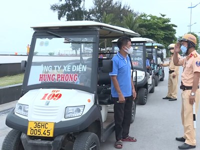 Sầm Sơn siết chặt quản lý hoạt động xe điện mùa du lịch 2024