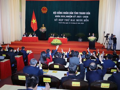 Kỳ họp thứ 24 HĐND tỉnh Thanh Hoá bế mạc, thông qua 38 Nghị quyết 