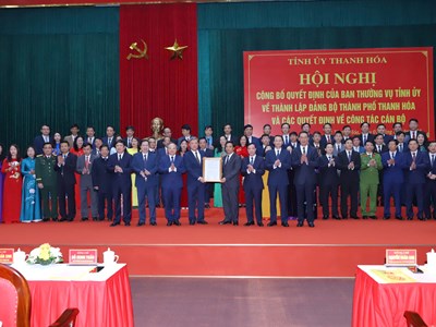 Công bố thành lập Đảng bộ thành phố Thanh Hóa sau sáp nhập