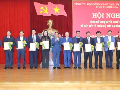 Thanh Hoá công bố 6 giám đốc sở sau sắp xếp bộ máy